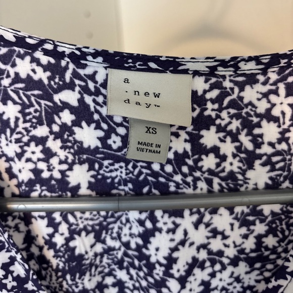 Target A New Day Blue And White Floral Crepe Midi Dress Size XS - Picture 4 of 8